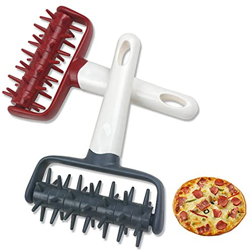 Pizza Dough Stipproller Pizzateig-Roller Pizza Roller Docker Pizza Teig Roller Für Kuchen Pizza Keks DIY Backwerkzeuge Kuchen Brot, 2 Stück