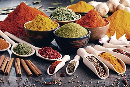 Metall Schild 20x30cm Foto Gewürze Lorbeer Paprika Küche Kräuter Blechschild