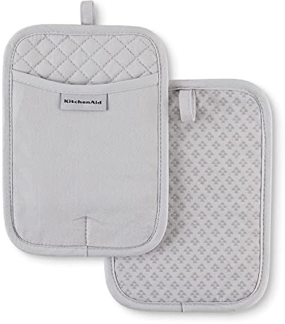 KitchenAid Asteroid - Juego de 2 soportes para ollas, color gris mate, 7 x 10 pulgadas