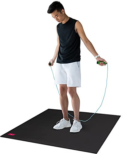 SHANTI NATION - Cardio Mat 95 - kompakte Fitnessmatte (95 x 95 cm) - inkl Tragegurt - ideal zum Seilspringen und für Workouts auf kleinem Raum - abriebfest - desinfizierbar - mit Schuhen benutzbar