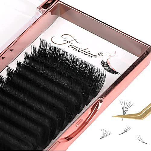 Fenshine Volume Lashes Extensions, Soft Easy Fan Volume Lashes Self Fanning, Automatic Blooming Flower for Eyelash Extension Supplies (11mm 0.05 D Curl)