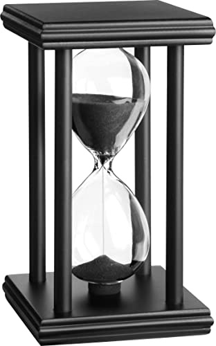 hourglas Sand Timer 30/60 Minutes Desktop Decorations Reloj de Arena ampulheta Sandglass (Black Sand,5.5 * 3.2 * 3.2inch,30min)