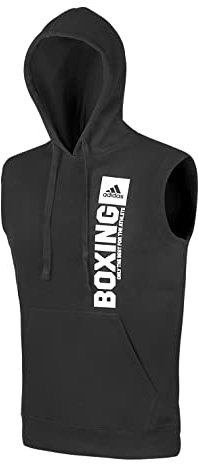 adidas Herren Community Vertical Hoody Sleeveless Boxing Kapuzenpullover ärmellos, Schwarz/Weiß, S