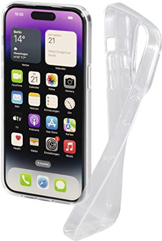 Hama Handyhülle für Apple iPhone 14 Pro „Crystal Clear“ (durchsichtige iPhone 14 Pro Hülle aus TPU, Flexible Schutzhülle, Handyschutz mit Anti-Rutsch-Oberfläche) transparent