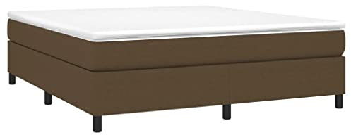 vidaXL Bettgestell, Polsterbett Bett für Schlafzimmer, Bettrahmen mit Lattenrost, Schlafzimmerbett Doppelbett, Dunkelbraun 180x200cm Stoff