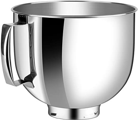 Stainless Steel Bowl Compatible with Kitchenaid Mixer 4.5/5QT,5 Quart Stainless Bowl for Kitchen Aid Mixing