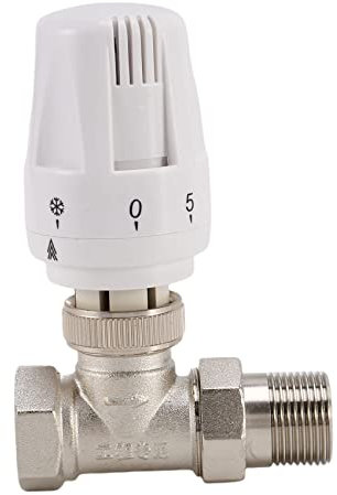 Vanne de Radiateur Thermostatique en Laiton 3/4 Pouces Type Droit DN20 Vanne de RéGulation de TempéRature Automatique Chauffage par le Sol