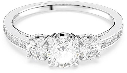 Swarovski Damen-Damenring Metall 17 Swarovski-Kristall 58, Silber 32023789