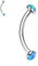 G23 Titan Augenbrauen-Piercingschmuck Gebogene Augenbraue Barbell Augenbrauenringe 16G Bauchnabelring Scheibe Blauer Opal Augenbrauenstege Nabelringe Zungenring Turmohrringe Augenbrauenpiercings 12mm