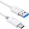 Slabo Câble de Charge USB Type C pour Samsung Galaxy A13 | A23 | A33 5G | A53 5G | M23 5G | M33 5G | S22 | S22 Ultra | S22+ | S22 Plus Câble de Connexion de synchronisation - Blanc