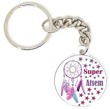 Porte clé badge super atsem attrape rêve idée cadeau personnalisé avs aesh école