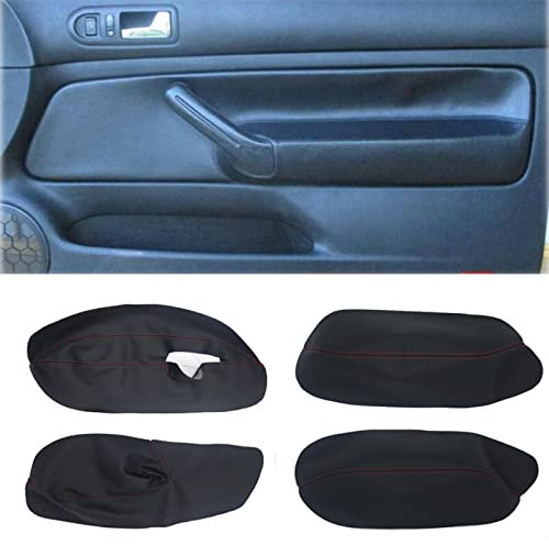 JEZOE Garniture d'autocollant de Couverture de Panneau d'accoudoir de Porte en Cuir Microfibre, adapté pour VW Golf 4 MK4 Bora Jetta 1999-2005 3 Portes