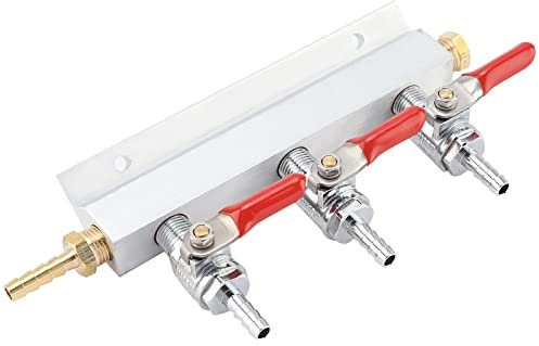 QANYEGN 3 Wege CO2 Gasverteiler, Gas Bier Splitter, 3 Wege Gasverteiler Für die Verwaltung mehrerer Fässer oder die Abgabe von Industriegasen