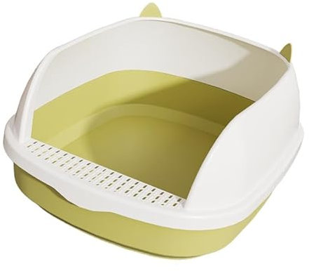 Sharplace Bacs à litière pour Chat Chats d'intérieur Bac à litière pour Animaux de Compagnie Anti-éclaboussures Chaton Pot Casserole Chat Pot Toilettes Chat, Vert L