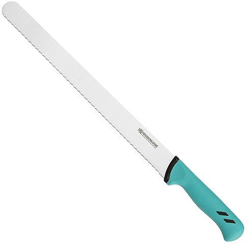 YOUSUNLONG Cuchillos de trinchar Serrado Extra Largo - Cuchillos de repostería 356mm - Espátulas para Pastelería - Acero Molibdeno Alto Carbono - Mango de Santoprene