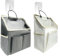 MEMOFYND 2 tasche da appendere con 2 ganci, borsa da bagno, organizer da parete, organizer da bagno, organizer da appendere per riporre abiti (crema, grigio)