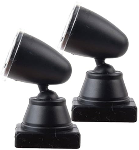 VILLCASE Mini Spots 2 Pièces Lumières De Village De Noël Mini Projecteur De Noël Lumière De Bâtiment À Piles Lumière LED De Noël Guirlandes Intérieures pour Noël