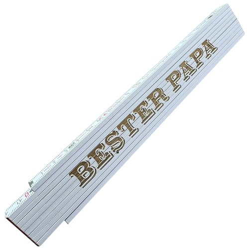 laser-diele Zollstock Bester Papa - Hochwertige Tiefengravur im 3D-Look - Vatertagsgeschenk für Papa - Geschenk für Männer - Meterstab - Maßstab