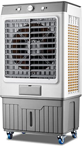 Enfriador de aire industrial evaporativo – Enfriador oscilante de 120° para uso en interiores y exteriores, volumen de aire de 23000 m³/H, 3 velocidades de aire, unidad de refrigeración móvil portátil