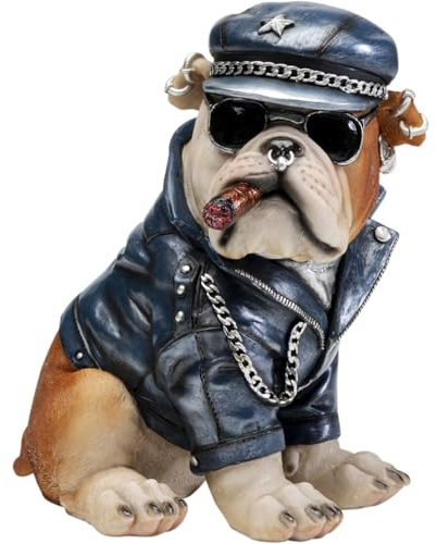 Kare Design Spardose Punk Hund, Mehrfarbig, Handbemalt, Unikat, Deko Figur fürs Wohnzimmer, Sparschwein, für Kinder und Erwachsene, Modernes Design, 22x19x16 cm (H/B/T)