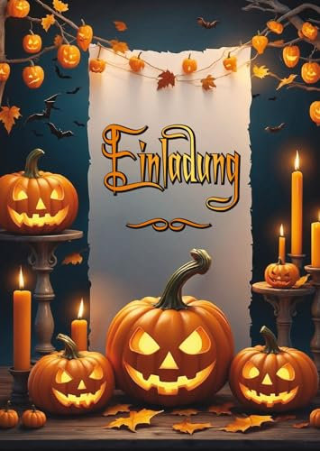 Edition Colibri 10 Einladungskarten Halloween – Gruselige Kürbisse: Einladungen zur schaurigen Kürbis- oder Horror-Party (11150DE)