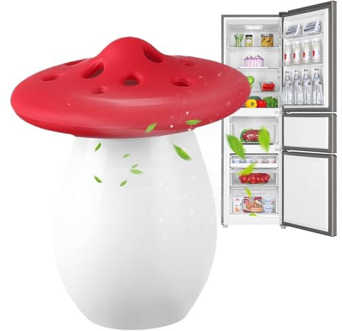 Deodorante per frigorifero a forma di fungo, supporto per deodorante per frigorifero e bicarbonato di sodio, contenitore per purificazione 'aria del frigorifero