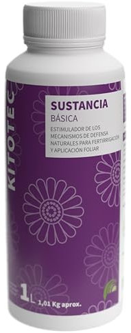 Kitotec quitosano purificado 5% p/p ecológico. Crea un biofilm protector contra hongos, insectos, bacterias y con acción nematicida. Refuerza la planta ante calor y sequía. uso foliar o riego.1L