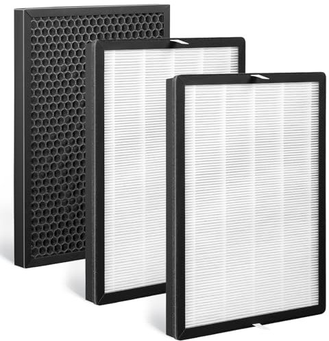 MDDJJRY E-400 Filter & A7 Ersatzfilter, kompatibel mit AromaRoom E-400 Luftreiniger und Vewior ClearAir-A7 Luftreiniger, H14 True Hepa 3-stufiger Aktivkohle-Luftreinigerfilter, 3 Stück