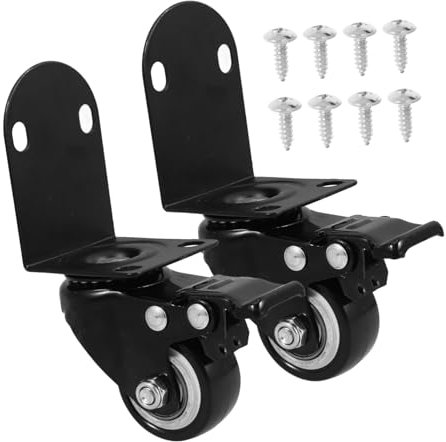 TIDTALEO 2pcs Polyurethane Fixed Casters for Trolley Box Wheel Heavy Duty Castors for Outdoor Use Locking Casters for Suitcase Wheels Replacement