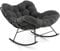 RELAX4LIFE Schaukelstuhl, Schwingsessel mit gepolstertem Kissen & Metallrahmen, Relaxstuhl bis 205 kg belastbar, Schaukelsessel Extra Groß für Garten, Schlafzimmer, Wohnzimmer, 110x95x94 cm (Grau)
