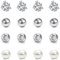 WillTen 16Pcs Innen Außengewinde Piercing Kugeln, 14G Piercing Kugeln Bauchnabelpiercing Obere Kugel, Innengewinde Kugeln Ersatz für Bauchnabel Brustwarze Zunge Piercing, Silber
