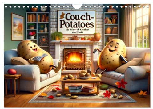 Couch Potatoes: Ein Jahr voll Komfort und Spaß (Wandkalender 2026 DIN A4 quer), CALVENDO Monatskalender: Jahresfreude mit KI-Kartoffeln. (CALVENDO Spass)