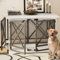 COZPAW Large Dog Crate Furniture - 48 inch Heavy Duty Dog Kennel Indoor for XLarge Breed with Double Doors, Wooden Dog Cage XL Modern Decorative End Table Pet House (White)