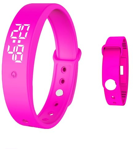 Umllpet Vibrationswecker Armband, Vibrationsalarm Erinnerung Uhr für Kinder Erwachsene, Silent Vibrations Wecker Armband, Töpfchen Trainingsuhr, Trinkerinnerung, Pillenerinnerungen (Rosa)