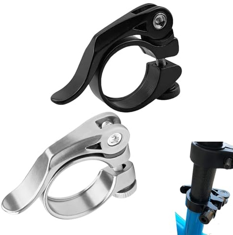 ARYIMYDP 2 Pezzi Collarino Reggisella 31,8 mm Alluminio, Fissaggio Robusto, Facile Installazione, Morsetto per Cavi per Mountain Bike e Sella Bici da Corsa - Nero