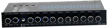 9-Band-Auto-Audio-Equalizer mit DSP-Chip, 12 V Gleichstrom, Subwoofer-Ausgang für verbesserten Stereo-Sound