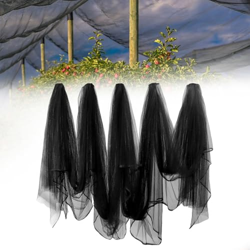 QWORK® Rete per insetti, telo zanzariera esterno 3 × 10 m, rete traspirante nera, rete protezione degli uccelli, per protezione delle piante e decorazione di Halloween