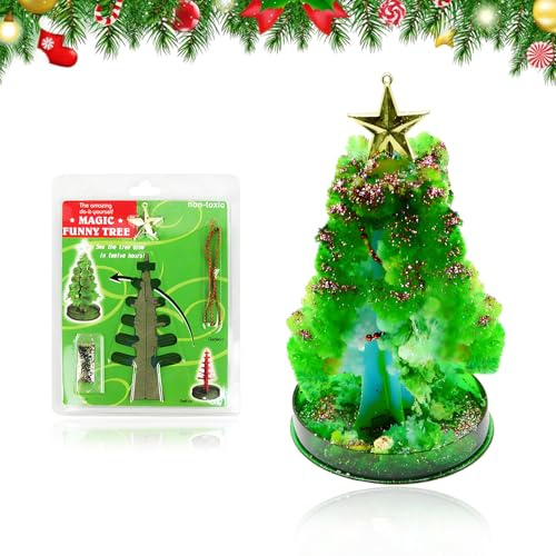 2 Stück Mini Weihnachtsbaum – Zauberhafter Papier Weihnachtsbaum Für Kinder & Erwachsene – Entdecke Das Geheimnis des Wachsenden Christmas Tree – DIY Adventskalender Füllung