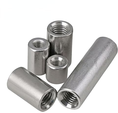 Tuerca de acoplamiento redonda de acero inoxidable 304, conector de manguito de unión - DI 3-6 mm, DE 6-10 mm, longitud 4-30 mm(10pcsx5x10x8mm)