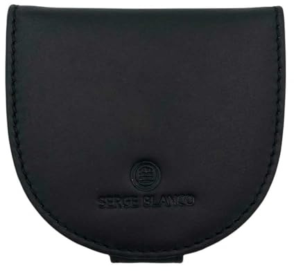 Serge Blanco - Porte-Monnaie Fer à Cheval en Cuir Austin - Noir - 9 x 8 x 2.5 cm - Noir