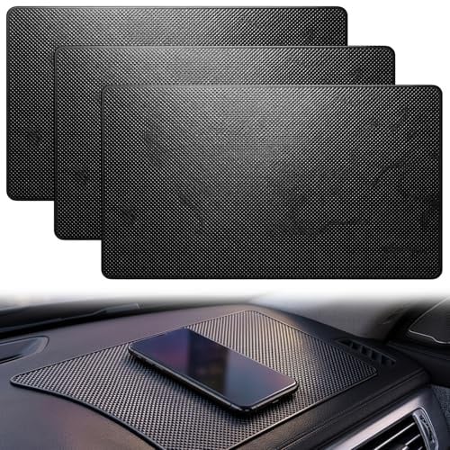 3 Stück Antirutschmatte Auto, 27 x 15 cm Anti Rutsch Matte für Auto Zubehör Innenraum, rutschfeste matten, Auto Organizer Antirutsch Pads