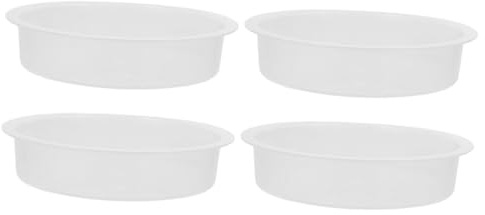 DECHOUS Lot de 4 Plateaux de Remplacement en Polypropylène Blanc 18x18 Cm pour Mangeoire à Oiseaux Sauvages et Colibris, Accessoires D'abreuvoir Extérieur pour Jardin et Balcon, Coupelles