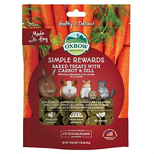 Oxbow NEW Simple Rewards All Natural Oven Baked Treats with Carrots, Dill and Timothy Hay