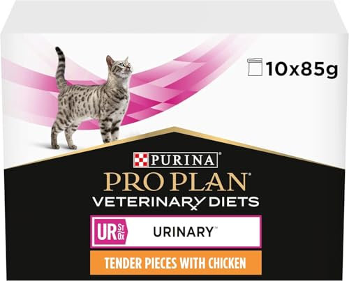 PRO PLAN Veterinary Diets UR Urinary Katze | 10 x 85g | Frischebeutel mit Huhn| Kann dabei helfen und das Gewichtsmanagement zu unterstützen