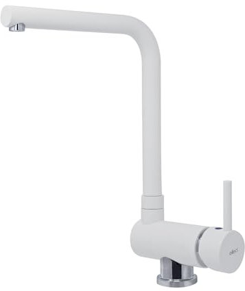 Elleci Danubio Miscelatore Monocomando con Canna Girevole, Bianco