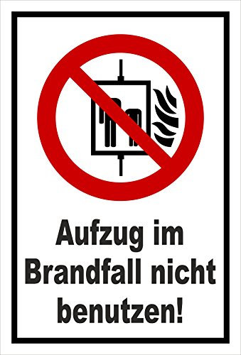 Melis-Folienwerkstatt Schild - Aufzug benutzen verboten - 30x20cm - 3mm Hartschaum – S00355-041-A 20 VAR