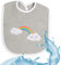 Smithy Lätzchen Baby Motiv Regenbogen Wolke | Baumwolle Frottee | Babylätzchen | Spucktuch | Jungen & Mädchen | 0 bis 36 Monate, grau