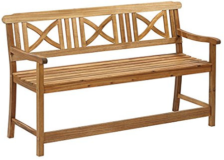 Dehner Gartenbank Malmö, 3-Sitzer, ca. 166 x 100 x 62 cm, aus FSC® - zertifiziertem Akazienholz, natur