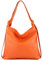 modamoda de T192 Damen Leder Rucksack Schultertasche 2in1 handmade in Italy, Farbe:Orange