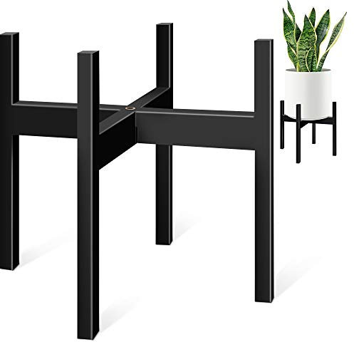 ZMTECH Plant Stand, Mid Century Metal Plant Holder (Pot Not Included) Corner Indoor Outdoor Tall Black Flower Pot Holder, Fits 20.5cm Pot